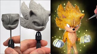 Create Super Sonic Moviever with Clay  Sonic the Hedgehog 2 kiArt [upl. by Jesh918]