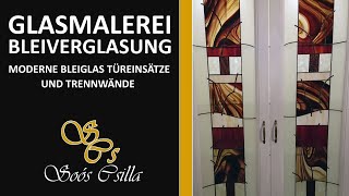 Glasmalerei Moderne Bleiglas Türeinsätze und Trennwände  Csilla Soós [upl. by Esinek]