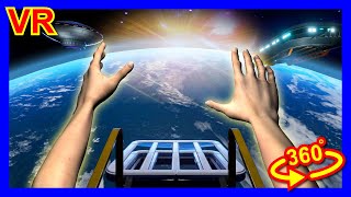 VR 360° Fear of Heights in Space04Alien UFO Starship 4K 高所恐怖症？ [upl. by Farrison415]