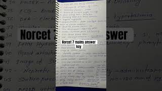 NORCET 7 MAINS ANSWER KEY 2024 [upl. by Alurta]