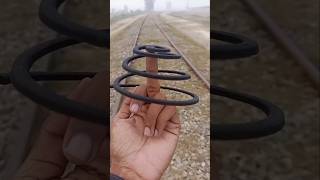 Train vs coil  train vs power plus challenge railtrack railway train shortsfeed trending [upl. by Yard738]