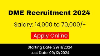 DME Recruitment 2024  Apply Online  Assam Govt Job [upl. by Elleunamme]