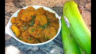 How to cook Plantains  Kache Kele Ki Sabzi  Curried Raw Banana Vegan Recipe [upl. by Ashraf]