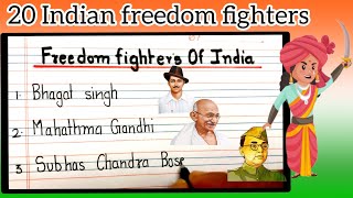 Indian Freedom fighters names in English with pictures [upl. by Nowaj397]