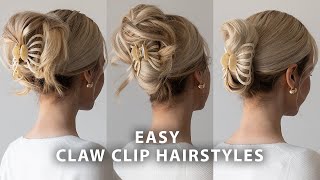 3 Easy Claw Clip Hairstyles ❤️ Best Back to School Hairstyles for Medium to Long Hair [upl. by Roee]