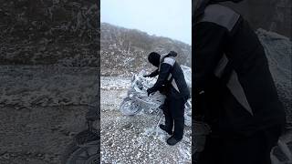 The whole bike got frozen in the snow 😱 shortsfeed viralvideo viralshort [upl. by Keyek]