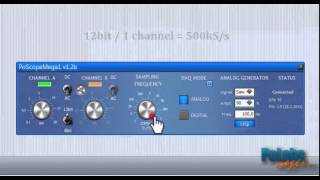 USB oscilloscope  PoScope4 Mega1 plugin [upl. by Lightfoot]