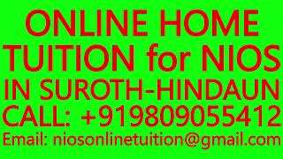 ONLINE HOME TUITION for NIOS IN SUROTHHINDAUN SECONDARY amp SENIOR SECONDARY MATHS SCIENCEPHYSICS [upl. by Wadlinger]