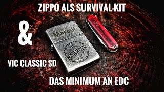 Mini Survival Kit fürs EDC 🔥 Zippo amp Victorinox SD im Test – Das kleinste EDC [upl. by Alatea]