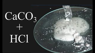 Reaction of CaCO3  HCl Calcium carbonate plus Hydrochloric acid [upl. by Akeimat]