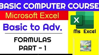 Ms Excel Basic to Adv Formula Part  1 [upl. by Fisoi737]