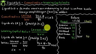 Liquiditeit 1 current ratio en working capital ratio  bedrijfseconomie uitleg [upl. by Ahsal901]