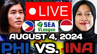 PHILIPPINES VS INDONESIA LIVE 🔴 AUGUST 4 2024  SEA VOLLEYBALL LEAGUE 2024 seavleague2024 [upl. by Occer279]