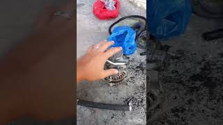 GASTOS REVEAL ALTERNATOR MITSUBISHI ADVENTURE  CARBON BRUSHOIL SEALOIL HOSE CLEANING [upl. by Jephum]