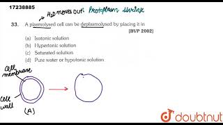 A plasmolysed cell can be deplasmolysed by placing it in  11  TRANSPORT IN PLANTS  BIOLOGY [upl. by Engamrahc]