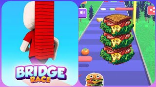 Lovely Game Bridge Race 3D vs Sandwich run 3D🛑⚫️🟣Big Levels Android iOS Gameplay DXSR9 [upl. by Emma]