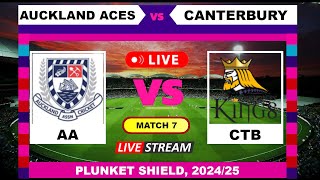 Auckland Aces vs Canterbury Test Live Cricket  Plunket Shield English Commentary [upl. by Alegnat]