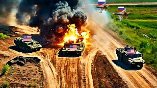 TODAY 120 US Armored Vehicle Convoy Destroyed by Russia in Crimea [upl. by Hairej]