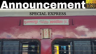 Announcement of 05220 Anand Vihar  Muzaffarpur Special Express at Anand Vihar Terminal [upl. by Rock]