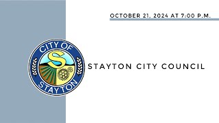 October 21 2024 Stayton City Council Meeting Live Stream [upl. by Werdnael591]