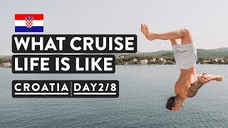 DAILY LIFE ON A CRUISE  Korcula Island  Sail Croatia Cruise Explorer  Day 2 of 8 [upl. by Ayn]