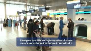 Inchecken KLM nu ook in Vertrek 1 op Schiphol [upl. by Cherri]