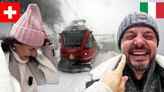 Cel mai frumos traseu de tren din lume aproape de România Viscol și zăpadă în St Moritz Elveția [upl. by Eloken]