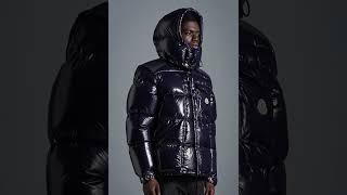 MONCLER Shiny Karakorum Short Down Jacket Hooded Glossy Blue Men [upl. by Kowatch624]