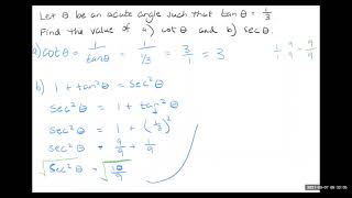 Trigonometry Right Triangle Identities Example [upl. by Atilehs]