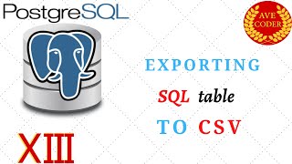 13  Export SELECT statement results into a CSV file  PostgreSQL for Beginners [upl. by Elita]