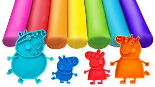 Create Peppa Pig Family with Play Doh Molds  Best Learn Shapes amp Colors  Preschool Toddler Videos [upl. by Ado]