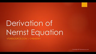 Derivation of Nernst Equation [upl. by Ylluz]