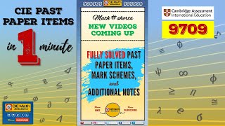 Fully Solved CIE Past Paper Items with Mark Scheme and Recommended Methods  AS and A Level Maths [upl. by Nadaha117]