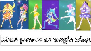 Mmd precure as magic winx transformation [upl. by Lupiv]