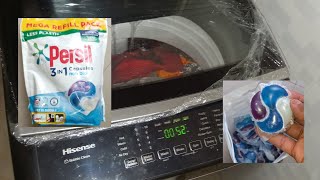 HOW TO USE A PERSIL LAUNDRY 3 IN 1 CAPSULE IN A HISENSE AUTOMATIC 8KG TOP LOADER WASHING MACHINE [upl. by Ennirac]