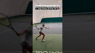 Pure striking from 14yearold Ksenia Efremova against Hugo Grenier ATP No 155 [upl. by Anua]