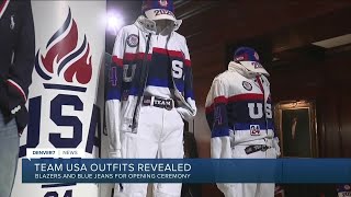 Ralph Lauren goes with basic blue jeans for Team USAs opening ceremony uniforms [upl. by Purpura232]