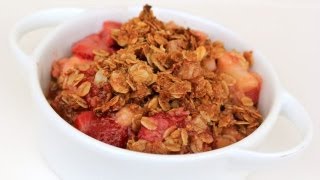 Rhubarb Strawberry Crisp  A Fathers Day Dessert Recipe [upl. by Zenas]