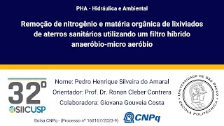 SIICUSP 2024 REMOÇÃO DE NITROGÊNIO E MATÉRIA ORGÂNICA DE LIXIVIADOS DE ATERROS SANITÁRIOS [upl. by Comras]