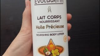 Evoluderm lait de corps hydratant peau sèche [upl. by Ellehcyt]