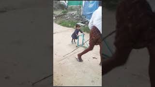 Samsritha walking at grandmas home Annavaram village NTR district [upl. by Trotter414]