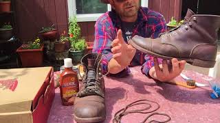 Redwing Iron Ranger 8111 Part 1 How to clean and oil your boots [upl. by Tarryn690]