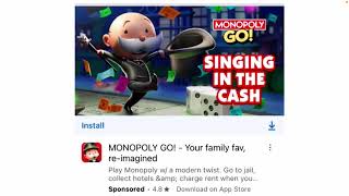 Monopoly Go Ads  Singing In The Cash [upl. by Barncard]