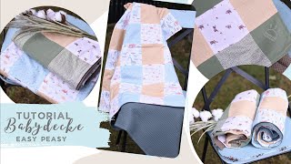 Tutorial Nähanleitung  einfache Babydecke nähen [upl. by Mylor562]