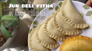 Jun pitha  অসমীয়া থলুৱা খাদ্য  sooji  narikol pitha [upl. by Rattan]