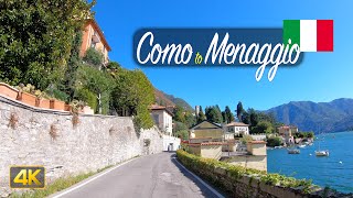 Lake Como Italy 🇮🇹 Driving from Como to Menaggio Italy in 4K [upl. by Yeliab739]