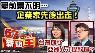 憂前景不明…企業家先後出走！台灣成了亞洲人才提款機？盧燕俐 徐嶔煌《５７新聞王》 [upl. by Diandre]