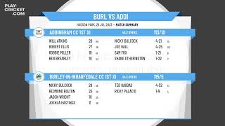 Airedale amp Wharfedale Senior CL  Div 1  BurleyinWharfedale CC 1st XI v Addingham CC 1st XI [upl. by Salot]