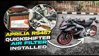 Indias First Aprilia RS457 with Quickshifter and Sprint Air Filter [upl. by Darnok]