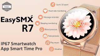 EasySMX R7 Smartwatch  Montre Connectée IP67  App Smart Time Pro  Android amp IOS  Unboxing [upl. by Alahcim340]